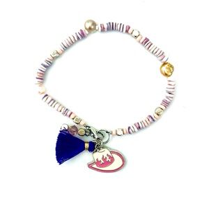 Artisan Purple Bead Cowgirl Hat Bracelet